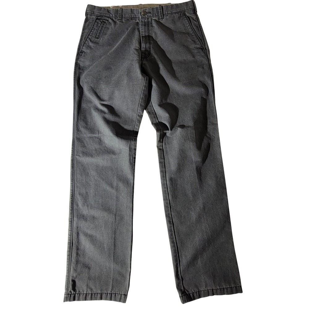 Repreve Mens Charcoal Gray Straight Leg Canvas Workwear Pants 34x34 Eco-Friendly